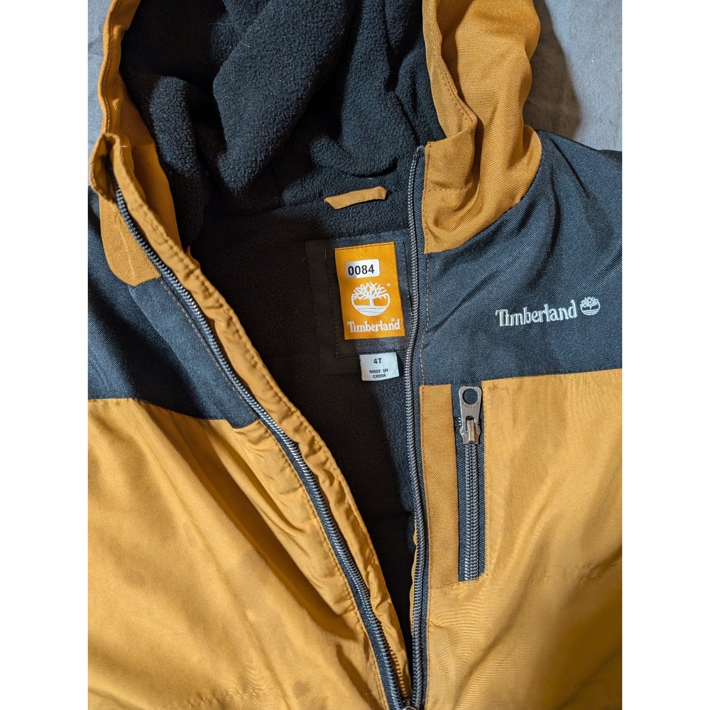 TIMBERLAND BOYS Logo Puffy‎ Jacket Mustard 4T - Picture 13 of 13